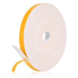 32Feet Weather Stripping Seal (1/2 Inch X 1/16 Inch) for Door Window, High Density Foam Tape, Soundproofing, Insulation Strip, Door Sealers for Door Frame- White