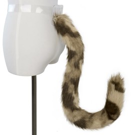 QinRuan Striped Tiger and Spotted Cheetah Tail, Adorable Animal Character Costume Play, Upright Cat Tai (HillCat)