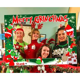 JeVenis Merry Grinchmas Party Booth Props Frame Merry Grinchmas Game Decoration Merry Grinchmas Party Supplies Grinchmas party Decoration Grinchmas party Supplies