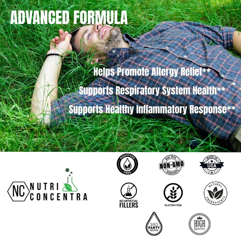 NutriConcentra Allergy Control, Reduce Cellular Histamine, Biomedical Formula, 90 Capsules.