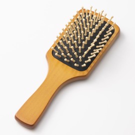 Kai KQ3258 Hair Brush, Princess Camellia Paddle Brush, Small, Mini Size, Compact, Portable, Wooden Scalp, Massage