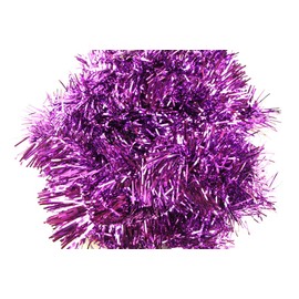 5 x Christmas Tinsel Thin Xmas Garland Tree Decorations - Purple One Size