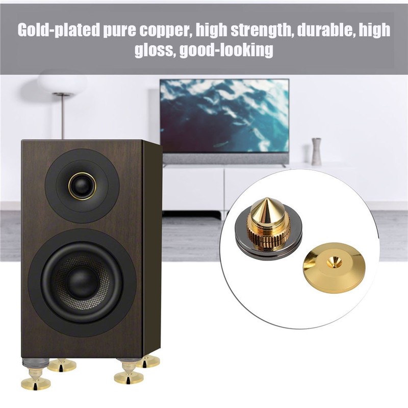 HiFi Speaker Spikes, 4Pcs Speaker Isolation Spikes Stand Feet Speaker