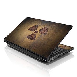 LSS Laptop 15 15.6 Skin Cover with Colorful Nuclear Sign Pattern for HP Dell Lenovo Apple Asus Acer Compaq - Fits 13.3" 14" 15.6" 16" (2 Wrist Pads Free)