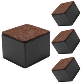 Biaungdo 4 Pcs Self-Adhesive Furniture Risers, Square Furniture Bed Risers, Heavy Duty Carbon Steel Table Sofa Couch Chair Lift Risers with Felt Pad(Add 2" Height, Black)