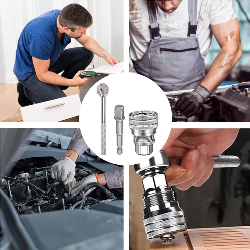 Oiieco 3Pcs Universal Adjustable Socket Wrench, Multi-Function Universal Socket Wrench