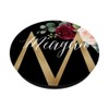 Meagan First Name Initial M on Black Floral background
