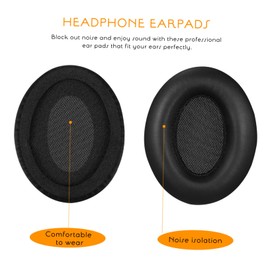 LABRIMP 2 Pairs Replacement Ear Cushions for Headphones Soft PU Earpads Durable and Breathable Ear Covers Enhance Sound Quality Easy to Install Fit for Noise Isolation