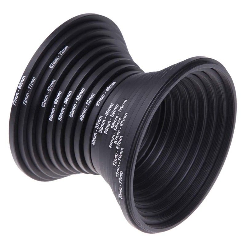 DASNTERED 18 Pieces Filter Ring Adapter Set, Camera Lens Filter