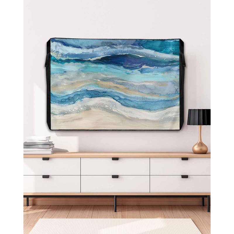 Lsrtoss Outdoor TV Cover - 52-55 Inch Weatherproof, Blue Coastal