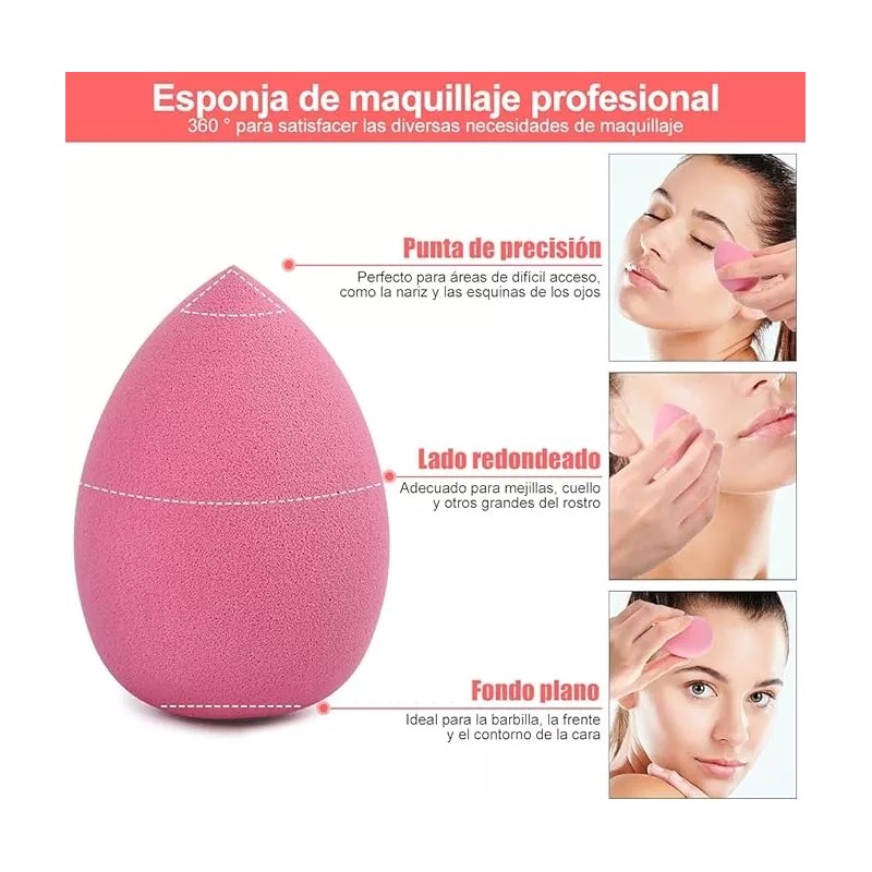 SISTEMAS Kit Esponja De Maquillaje Caja De 8 Piezas