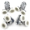 Shower Door Fixing Pulleys in Chrome - 2X Top & 2X Bottom - Fits Glass 4-6mm