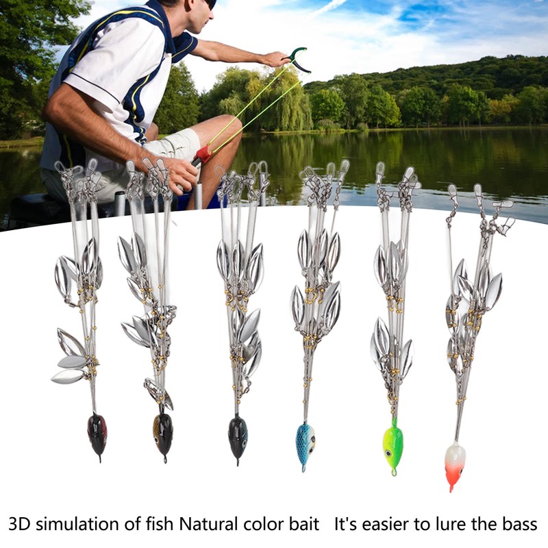 6 Pcs Umbrella Rigs with Sequin Fishing Rigs Lure 5