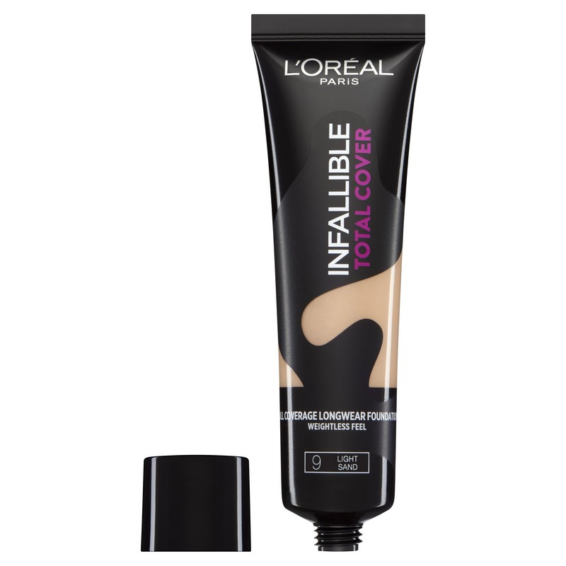 L'Oréal Infallible Total Cover Foundation, 9 Light Sand, 35 g