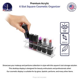 Marketing Holders 2 Pack Clear Acrylic Lip Balm Holder Freestanding Display for Oil Perfumery Lipsticks Glosses Chapsticks or Essential Oils on Makeup Counters or in Salons and Spas