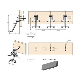 3-Case Pack TAG Hardware Ultimate Space-Saving Closet Organizer Cleat Rack Matte Black