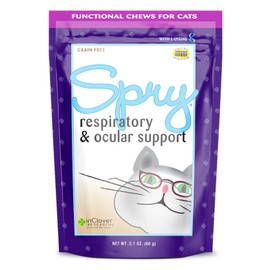 In Clover Spry Daily Respiratory and Ocular Support Soft Chews for Cats, with L-Lysine, Superfoods, and Prebiotics for a Strong Immune System, 2.1 oz. (60 count)