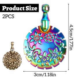 2PCS Yarn Cutter Pendants Antique Metal Round Thread Cutter Pendant Gold Thread Cutter Pendant Thread Floss Cutting Tools for DIY Sewing Tools Knitting Sewing Craft
