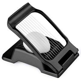 Yuzxaun - Cortador de huevos de acero inoxidable, multiusos, apto para lavaplatos, negro