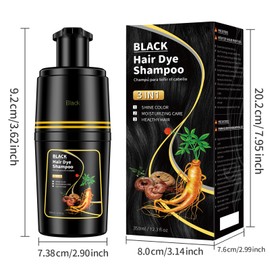 IIIMEIDU Black Hair Dye Shampoo, Schwarzes Haarfärbeshampoo 3 in1 für Graues Haar, Sofort Haarfarben für Männer und Frauen Hair Color Shampoo, Anti grau effekt, 500ml (Natural black-350ml)
