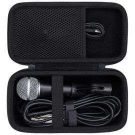 Aenllosi Hard Case for Shure SM58/PGA48/PGA58/SM48S/BETA 58A/SV200/SV100/KSM8 Microphone, Black, black, For Shure SM58/PGA58