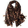 ONE LIMITATION SF002 Women's Scarf, Large, Leopard Print, Animal Casual,