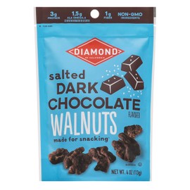 Diamond of California Salted Dark Chocolate Walnuts, 4 oz, 1 Pack