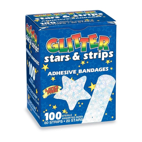 Glitter Stars and Strips Bandages - 100 per Pack