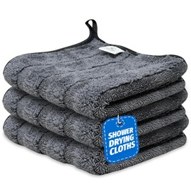 Towelogy® Hybrid Magic Cloth - Bathroom Cleaning Cloths for Cleaning Shower Glass, Bathroom Drying Microfibre Super Absorbent Cloth with Hanging Loop (3 Pack)