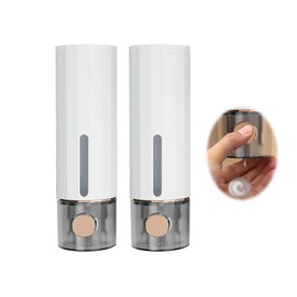 Anlising 2CPS Wall Mounted Soap Dispenser, 450 ml Soap Dispenser, No Drilling, Bathroom Shower Gel Dispenser, Drill-Free Shower Dispenser, for Shampoo, Shower Gel, Liquid Soap, Hair Conditioner