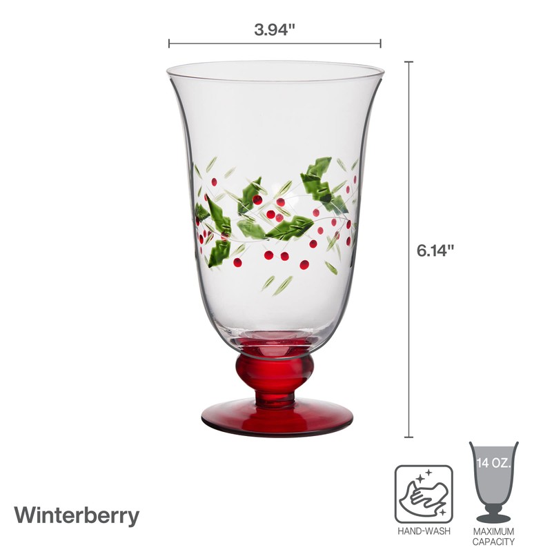 Pfaltzgraff Winterberry Wine, 14oz Goblet, Multicolor