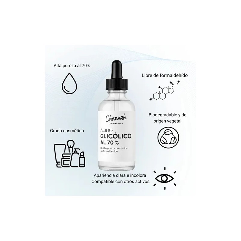 Ácido Glicólico 70 Cosmetico , Exfoliacion Quimica. 100ml Mixta Noche