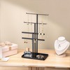 Jewelry Stand Organizer Black - 37CM Tall Sturdy Metal, 3-Tier