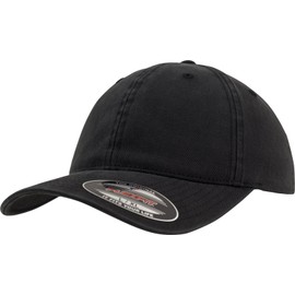 Flexfit Garment Washed Cotton Dad Hat, Black, S/M