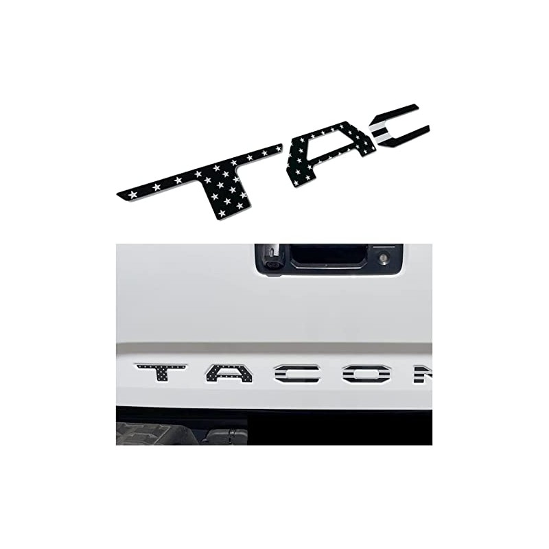 Insert Letters Emblem Tailgate Compatible with 2016-2023 (Black America Flag)