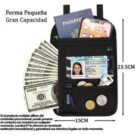 Lumbor37 Funda para Pasaporte, Portafolios de Viaje con Bloqueo RFID, Porta Pasaporte y Visa, Organizador de Documentos de Viaje Portátil (Negro)