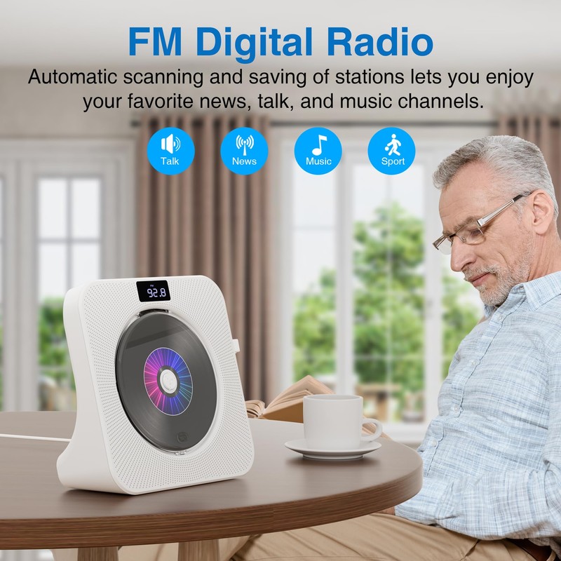 MEGATEK Portable CD Player Bluetooth for Home, Desktop CD Player