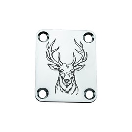 Guyker Guitar Neck Plate, 4-Holes Stainless Steel Electric Guitar Bass Neck Joint Plate NeckPlate Replacement Part (GN003, Chrome)