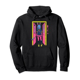 Creepy Girl Bunny Grunge Slasher Pastel Goth Anime Horror Pullover Hoodie