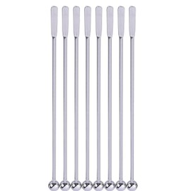LeTradeJP Stainless Steel Stirring Rod, Long Stirrer, Total Length 7.5 inches (19 cm), Convenient Accessory for Cocktail, Coffee, Beverage Accessories, Mixer, Stirrrer, Stainless Steel, 8 Pieces