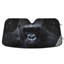 Kigai Gorilla Car Sun Shade for Windshield Cars Sun Visor Protector, Foldable Automotive Sunshade Cover for Cars SUV Truck Front Window