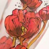 Handmade Hand-Painted Glass Vase "Red Poppy with Rhinestones" | Elegant