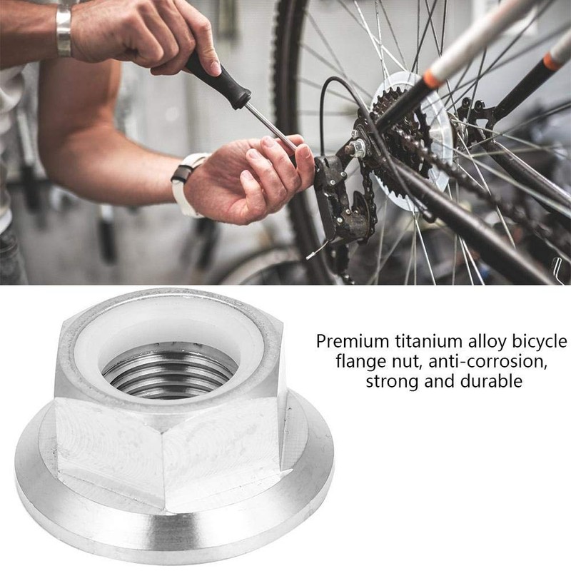 VGEBY1 Hex Nuts, Titanium Alloy Bicycle Hex Flange Locking Nut