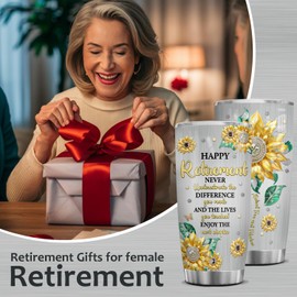 FROOBLEQUIRK 20 oz Retirement Tumbler for Women, Retirement Cups for Women, Retirement Mugs for Women 2024, Retired Cup, Retirement Gifts for Coworker, Teacher, Doctor, Nurse, Sister, Mom & Friends