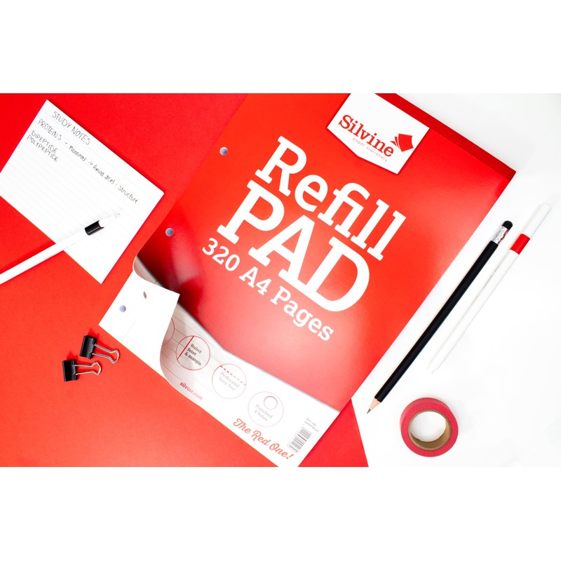 Silvine 320 Page A4 Refill Pad - Lined With Margin