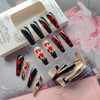 24Pcs Valentines Press on Nails Medium Coffin Fake Nails with