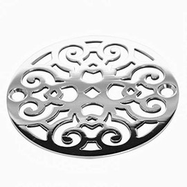 Designer Drains 3.25-Inch Round Shower Drain Cover – Classic Scrolls No. 4 | Replacement for Oatey & Sioux Chief | Stainless Steel | Made in USA