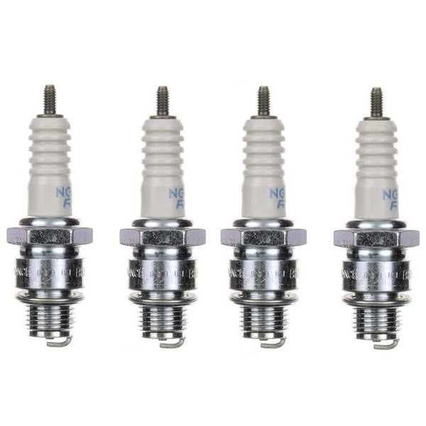4x Spark Plug BR8HS BR-8 HS Spark Plugs Set of 4 for Motorcycle/Scooter/Scooter Compatible with W3AC WR240T1 WR2AC WR4AC, L78C QL77C QL77CC QL7, 4037 5380 IWF24 W24FSR