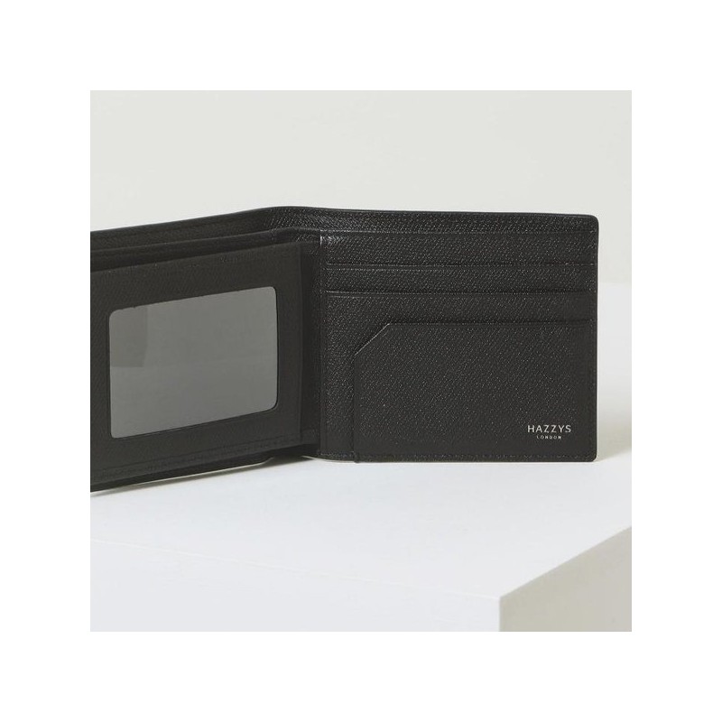 Hazzys (신세계센텀점)HAZZYS ACC블랙 가죽 음각 레터링 패턴 반지갑 HJWA4E580BK (Shinsegae
