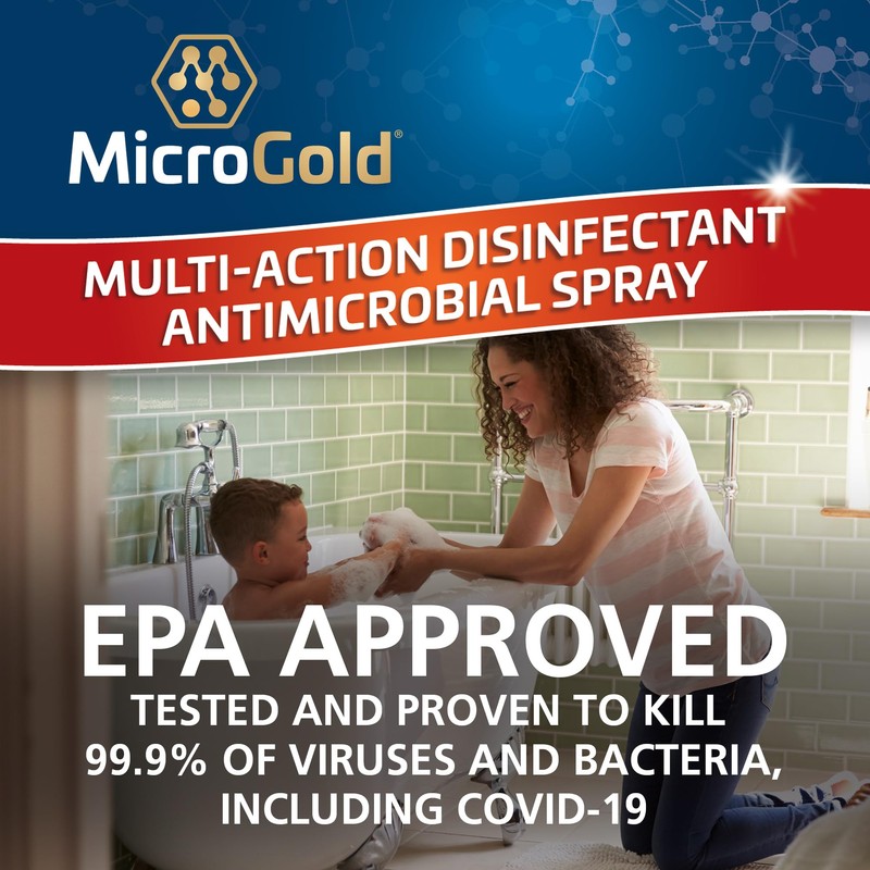 MicroGold Multi-Action Disinfectant Antimicrobial Spray Tested and Proven Effective to